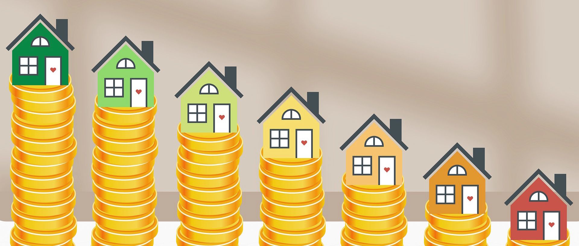 Symbolbild Modelhäuser aufsteigend